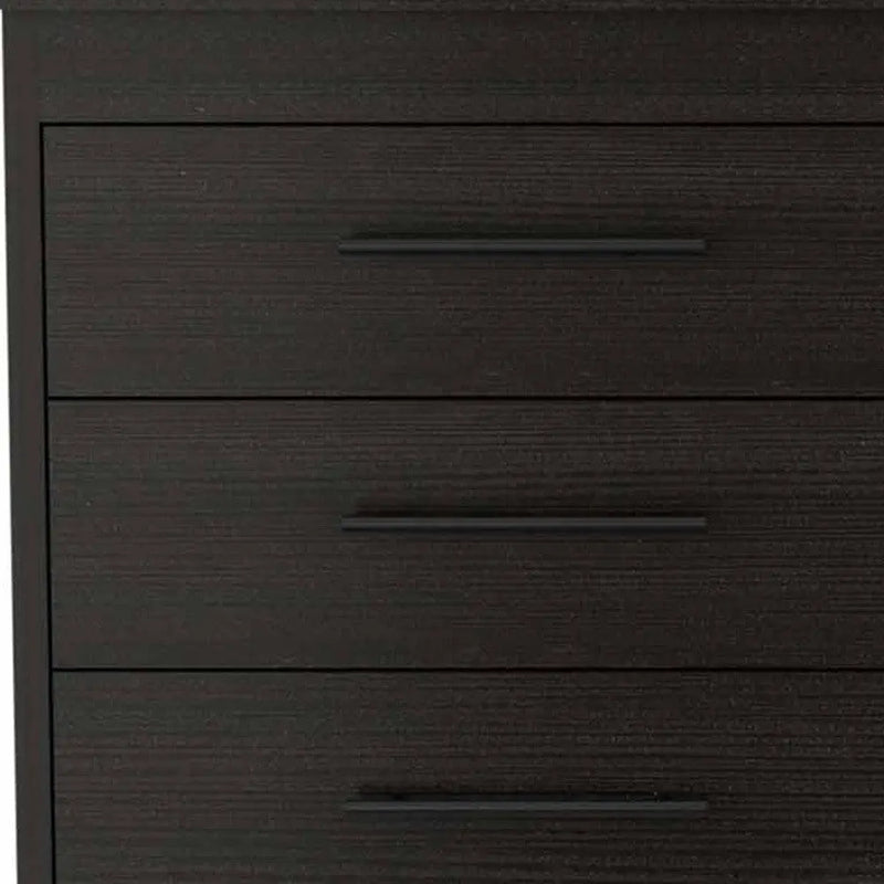 59" Black Wood Six Drawer Double Dresser Homeroots Bed & Bath