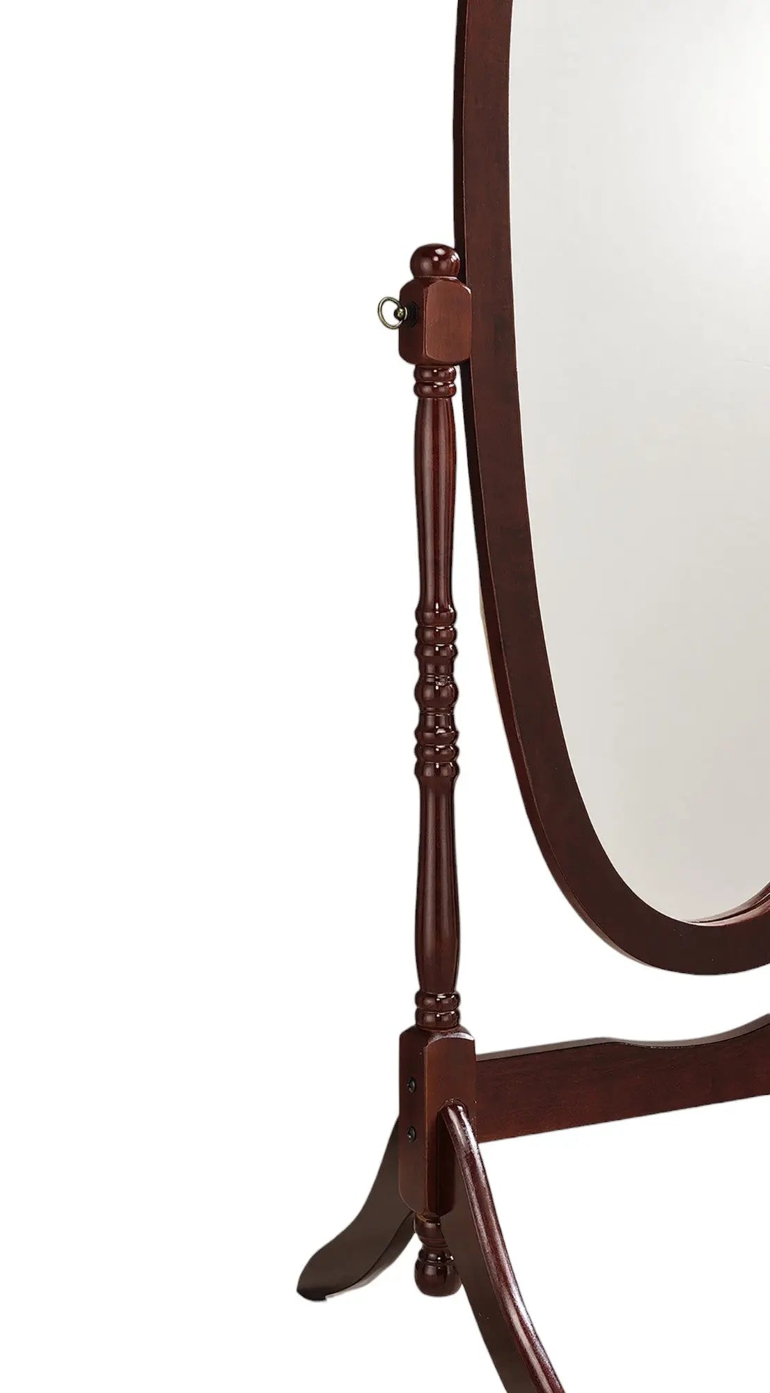 59" Brown Cherry Oval Framed Cheval Standing Mirror Homeroots Bed & Bath