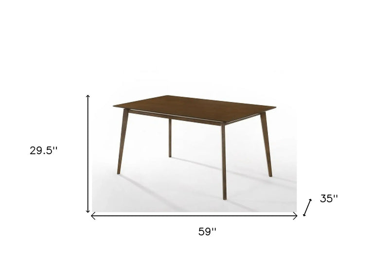 59" Brown Solid Wood Dining Table - GreatEagleInc