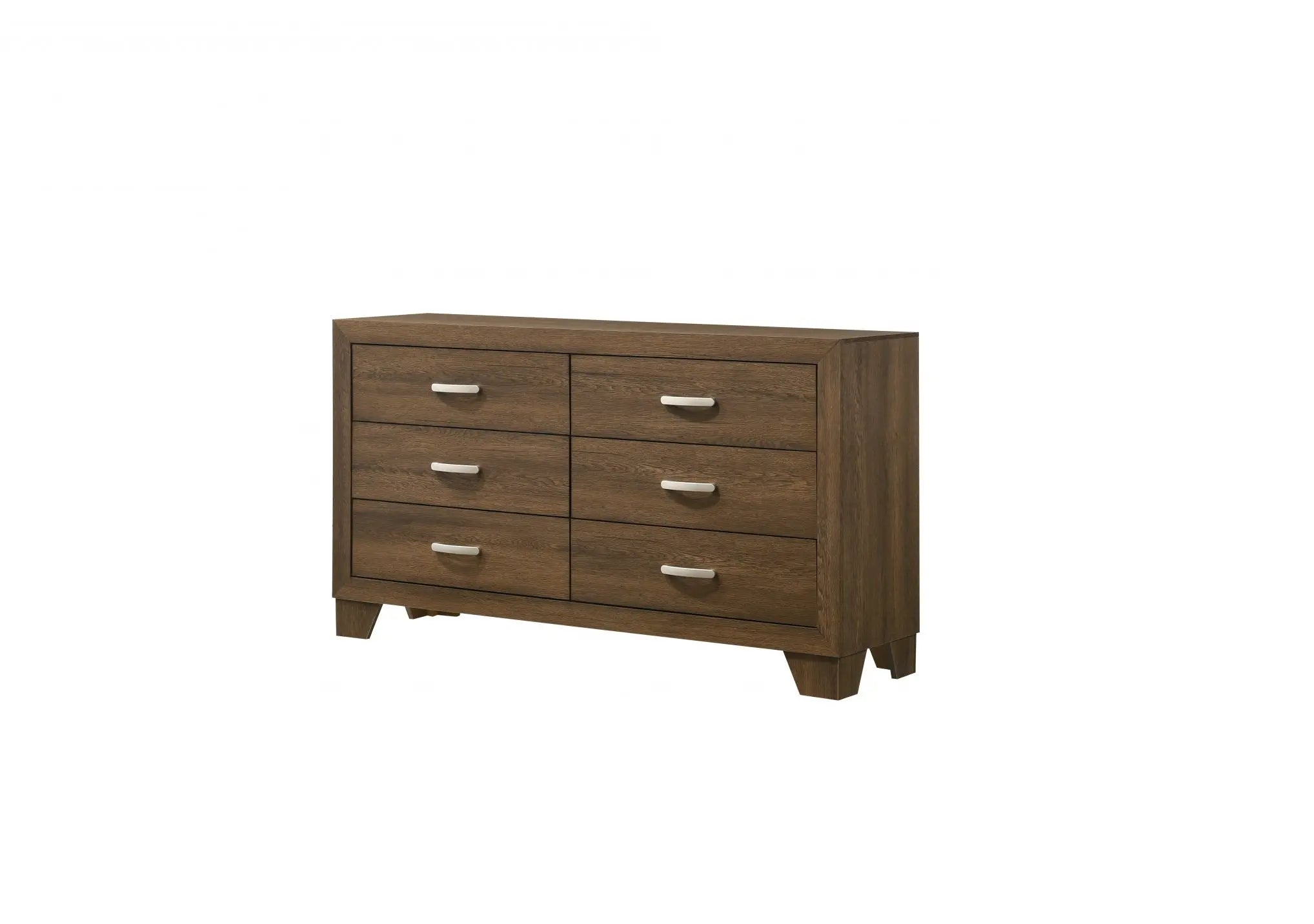 59" Brown Solid and Manufactured Wood Six Drawer Double Dresser Homeroots Bed & Bath