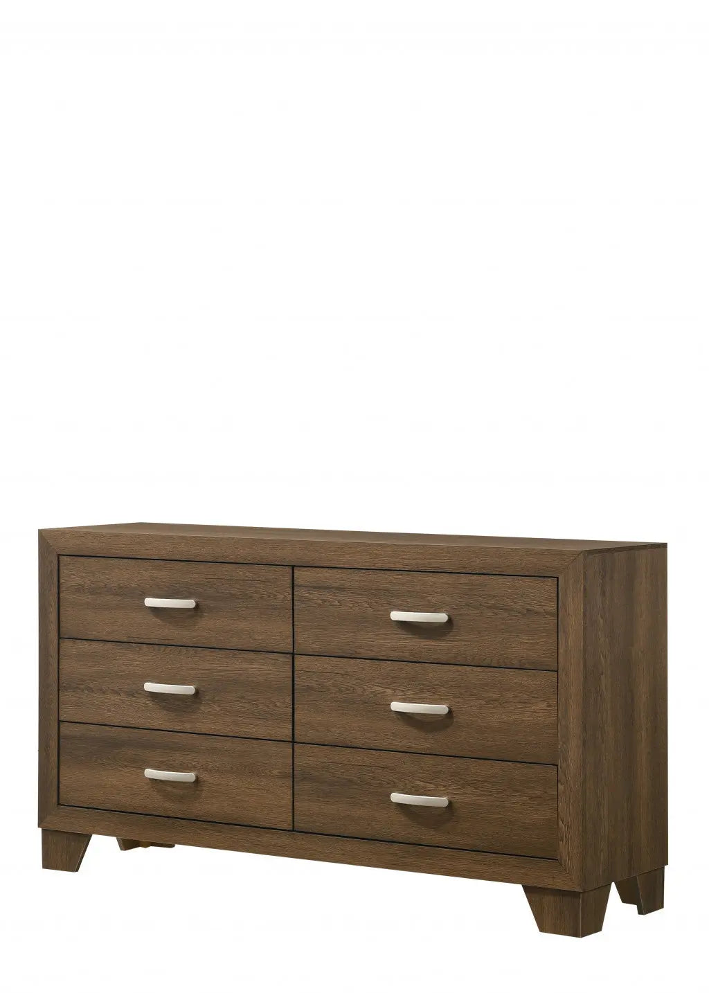 59" Brown Solid and Manufactured Wood Six Drawer Double Dresser Homeroots Bed & Bath