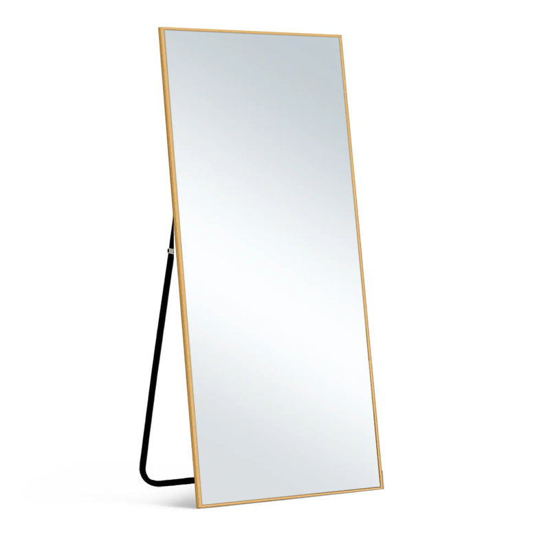 59" Gold Aluminum Freestanding And Wall Mounted Framed Full Length Mirror Homeroots Bed & Bath