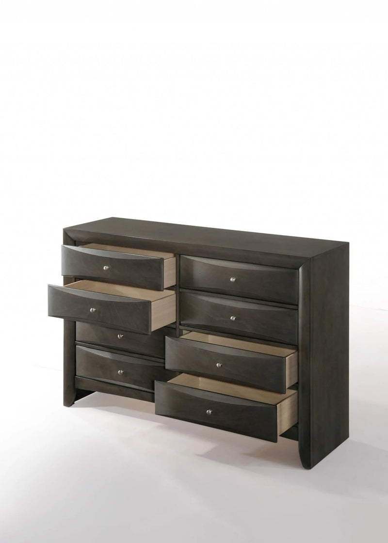 59" Gray Solid Wood Standard Dresser/Chest Homeroots Bed & Bath