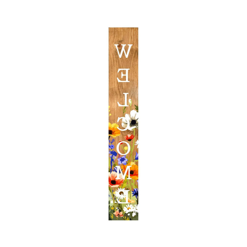 59" Green Natural And White Solid Wood Welcome Porch Sign Homeroots Outdoor