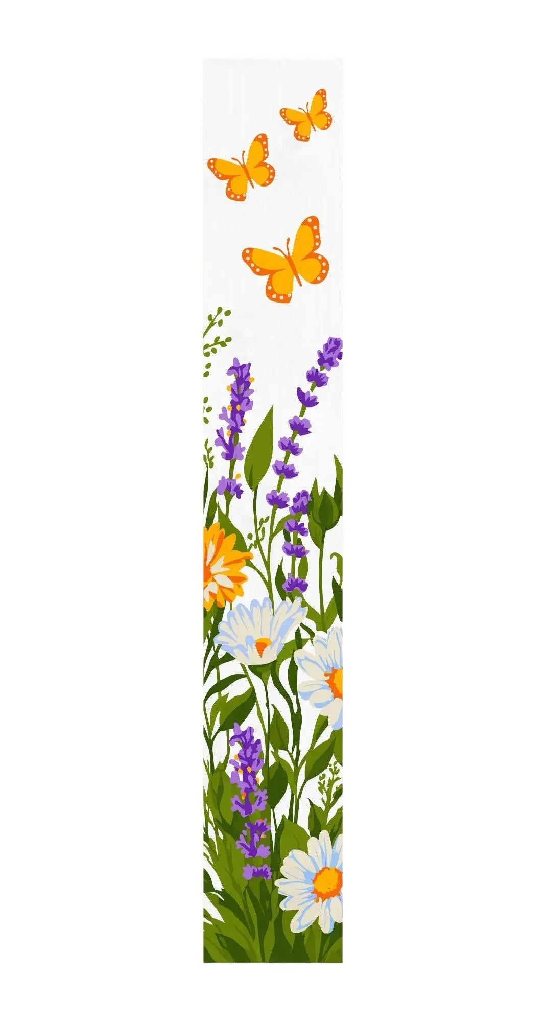 59" Green Orange And White Solid Wood Daisies Porch Sign Homeroots Outdoor