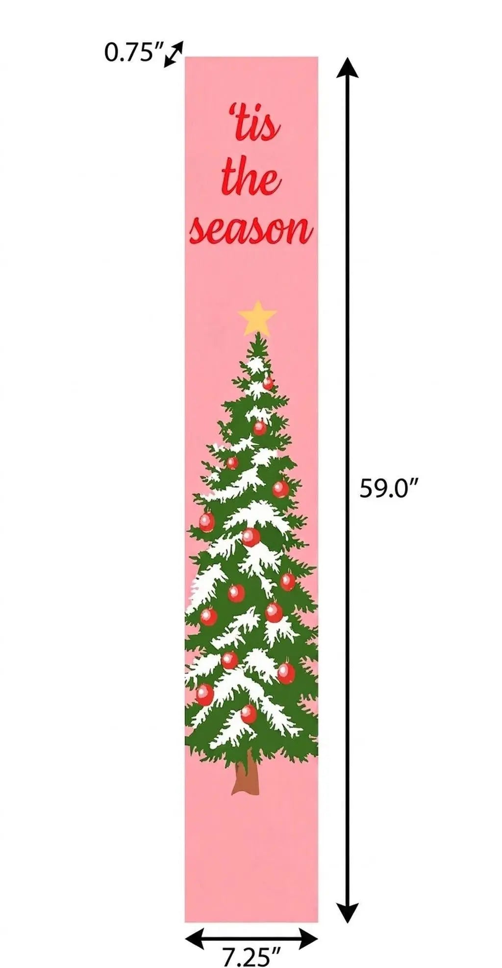 59" Green Pink And White Solid Wood Christmas Christmas Tree Porch Sign Homeroots Outdoor