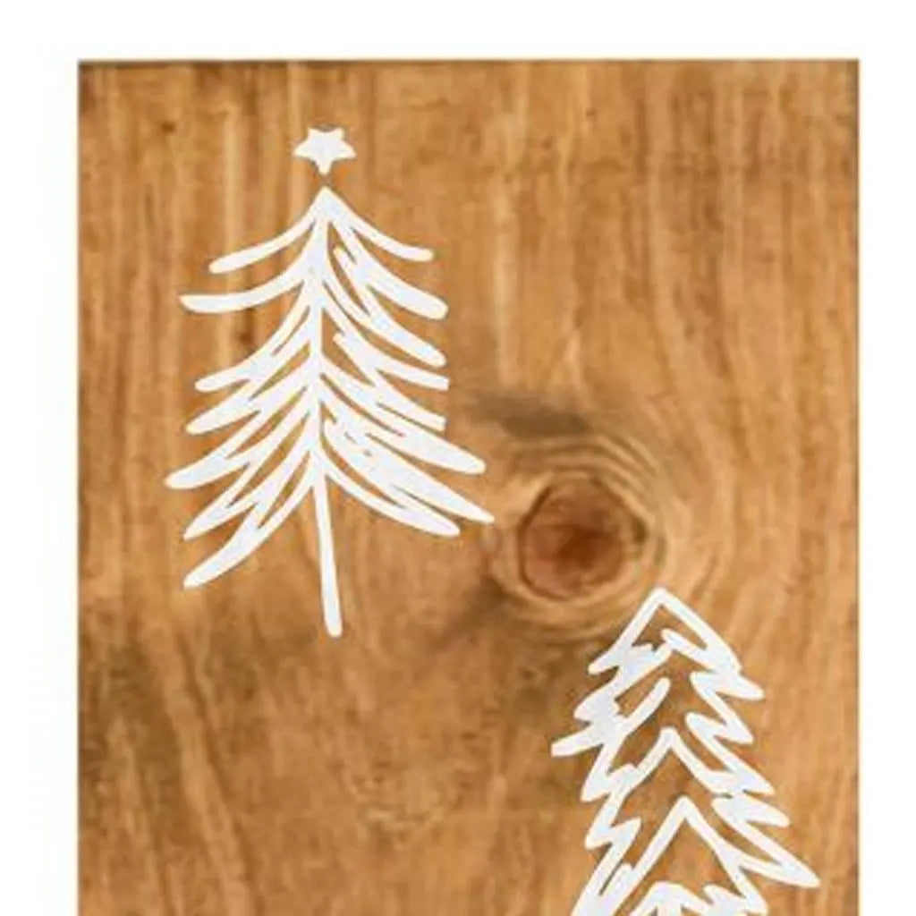 59" Natural And White Solid Wood Christmas Christmas Trees Porch Sign Homeroots Outdoor