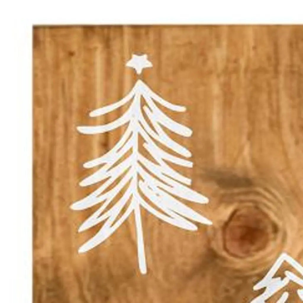 59" Natural And White Solid Wood Christmas Christmas Trees Porch Sign Homeroots Outdoor