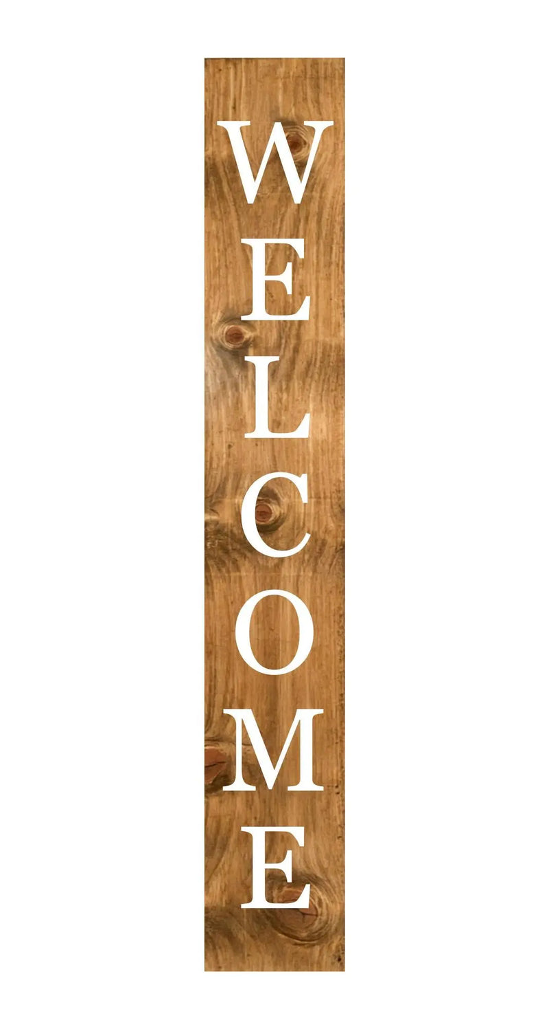 59" Natural And White Solid Wood Welcome Porch Sign Homeroots Outdoor