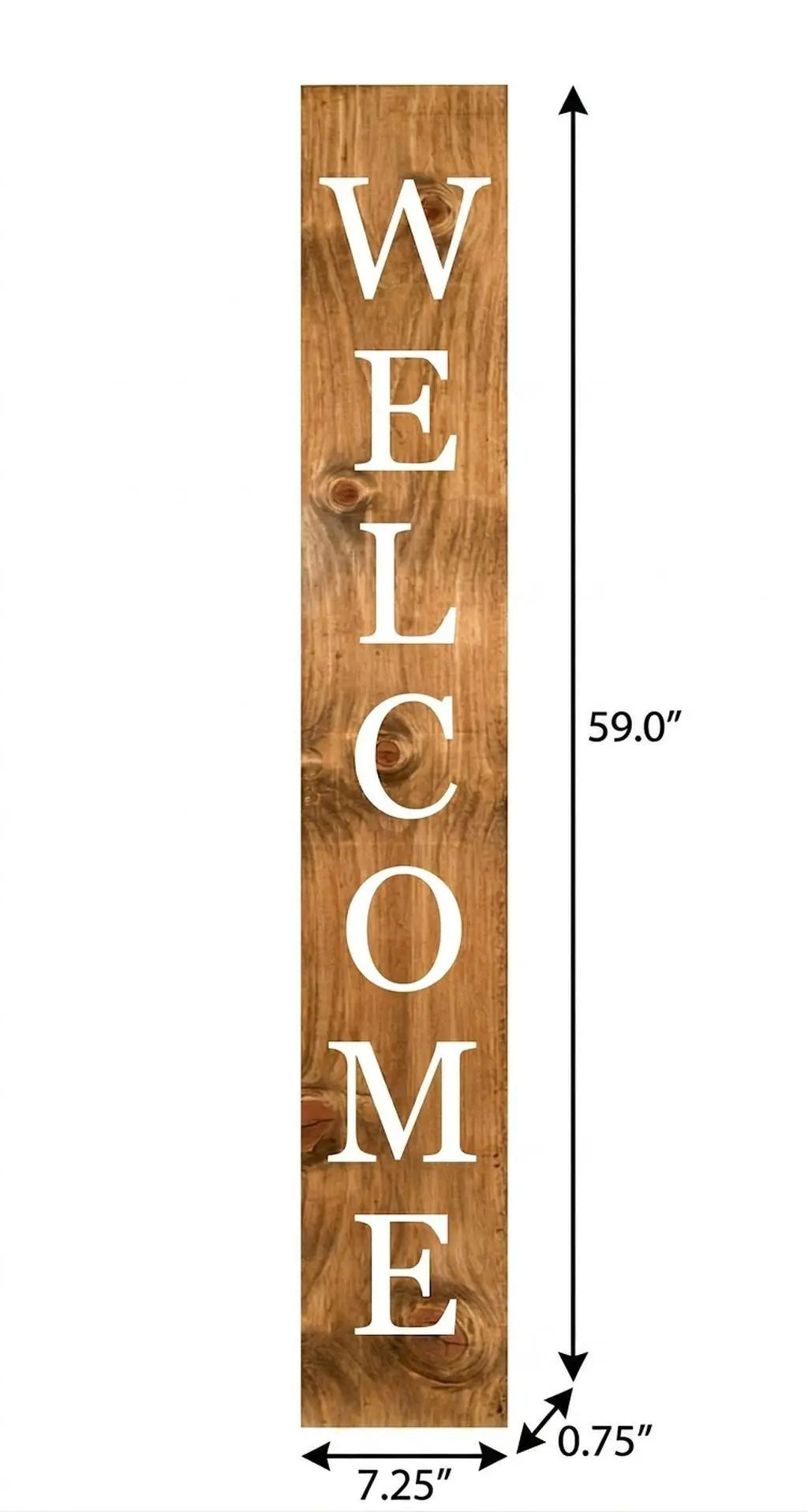 59" Natural And White Solid Wood Welcome Porch Sign Homeroots Outdoor