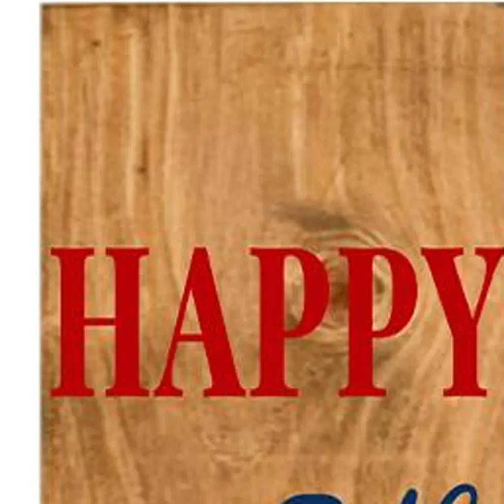 59" Natural Red White And Blue Solid Wood Happy July 4th Porch Sign Homeroots Outdoor