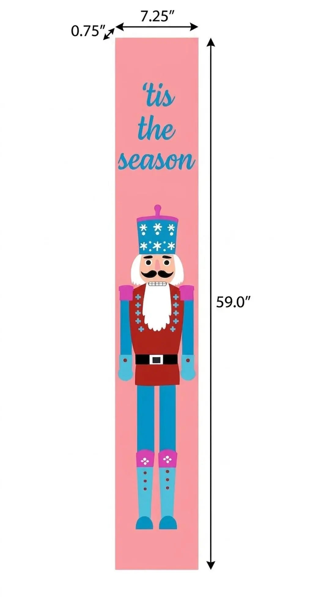 59" Pink And Blue Solid Wood Christmas Nutcracker Porch Sign Homeroots Outdoor