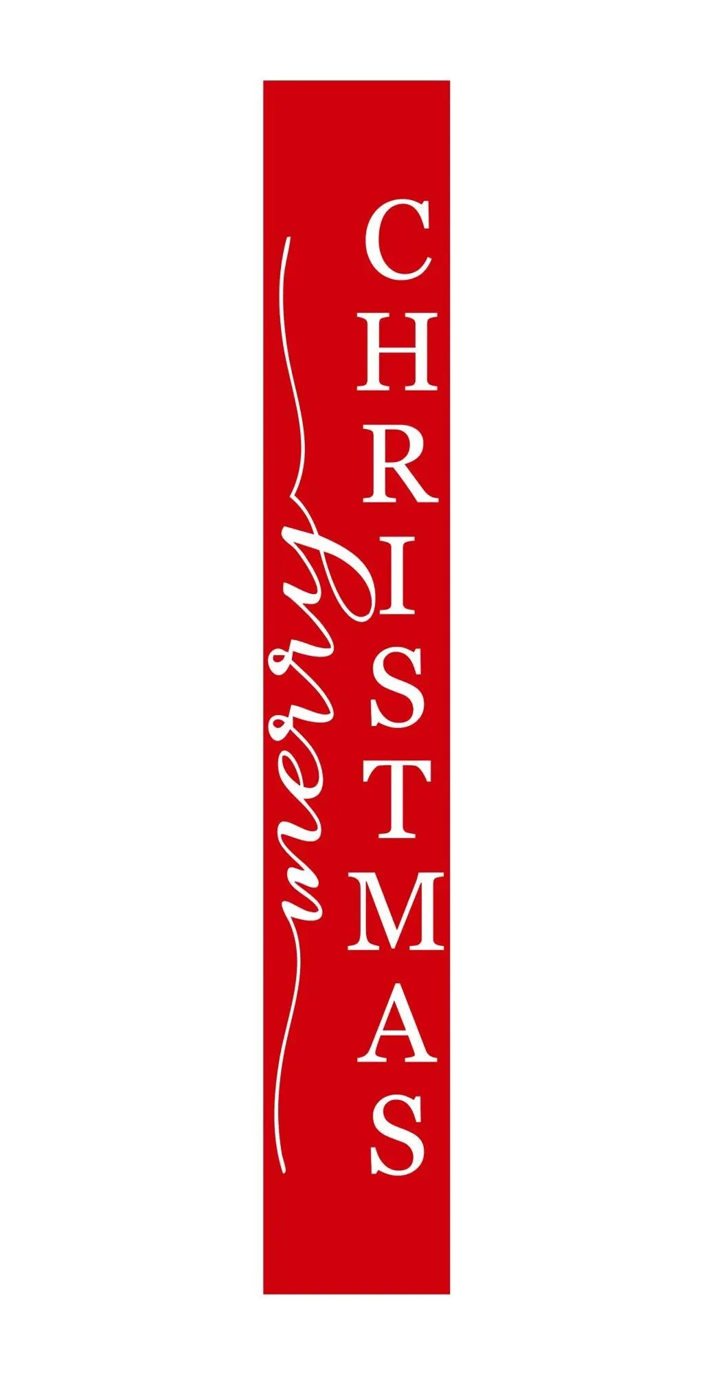 59" Red And White Solid Wood Merry Christmas Christmas Snow Scene Porch Sign Homeroots Outdoor