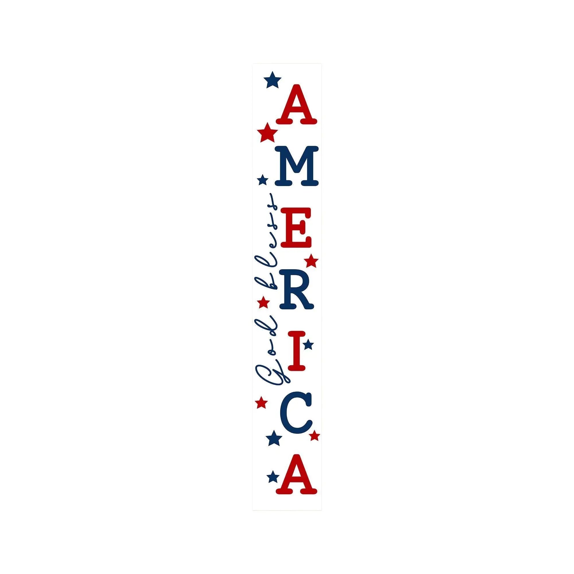 59" Red White And Blue Solid Wood God Bless America Porch Sign Homeroots Outdoor
