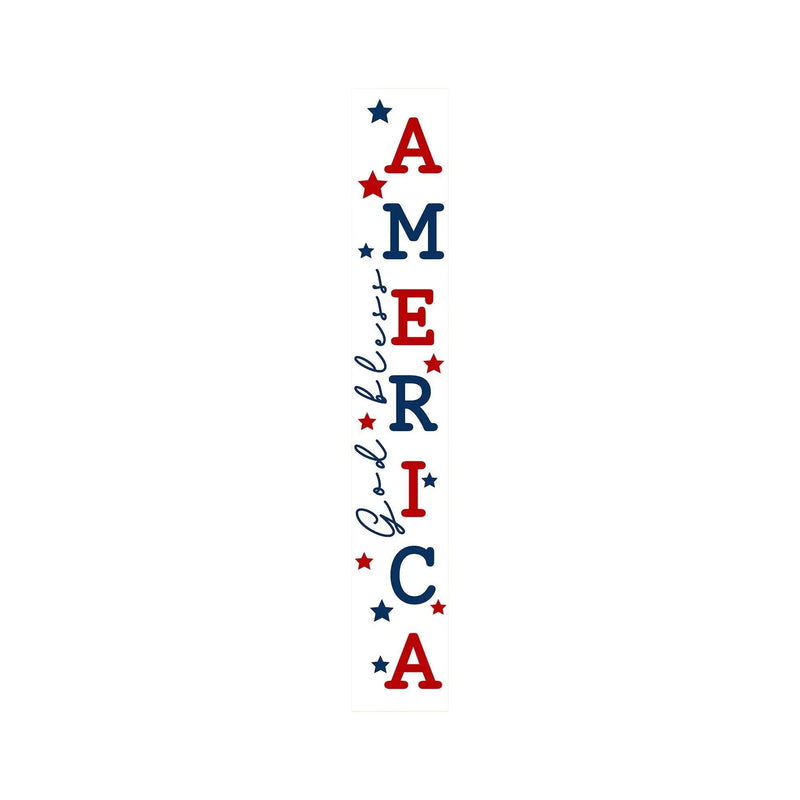 59" Red White And Blue Solid Wood God Bless America Porch Sign Homeroots Outdoor