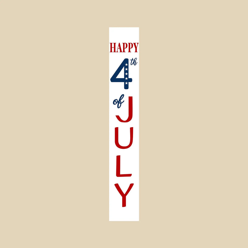 59" Red White And Blue Solid Wood Happy July 4th Porch Sign Homeroots Outdoor