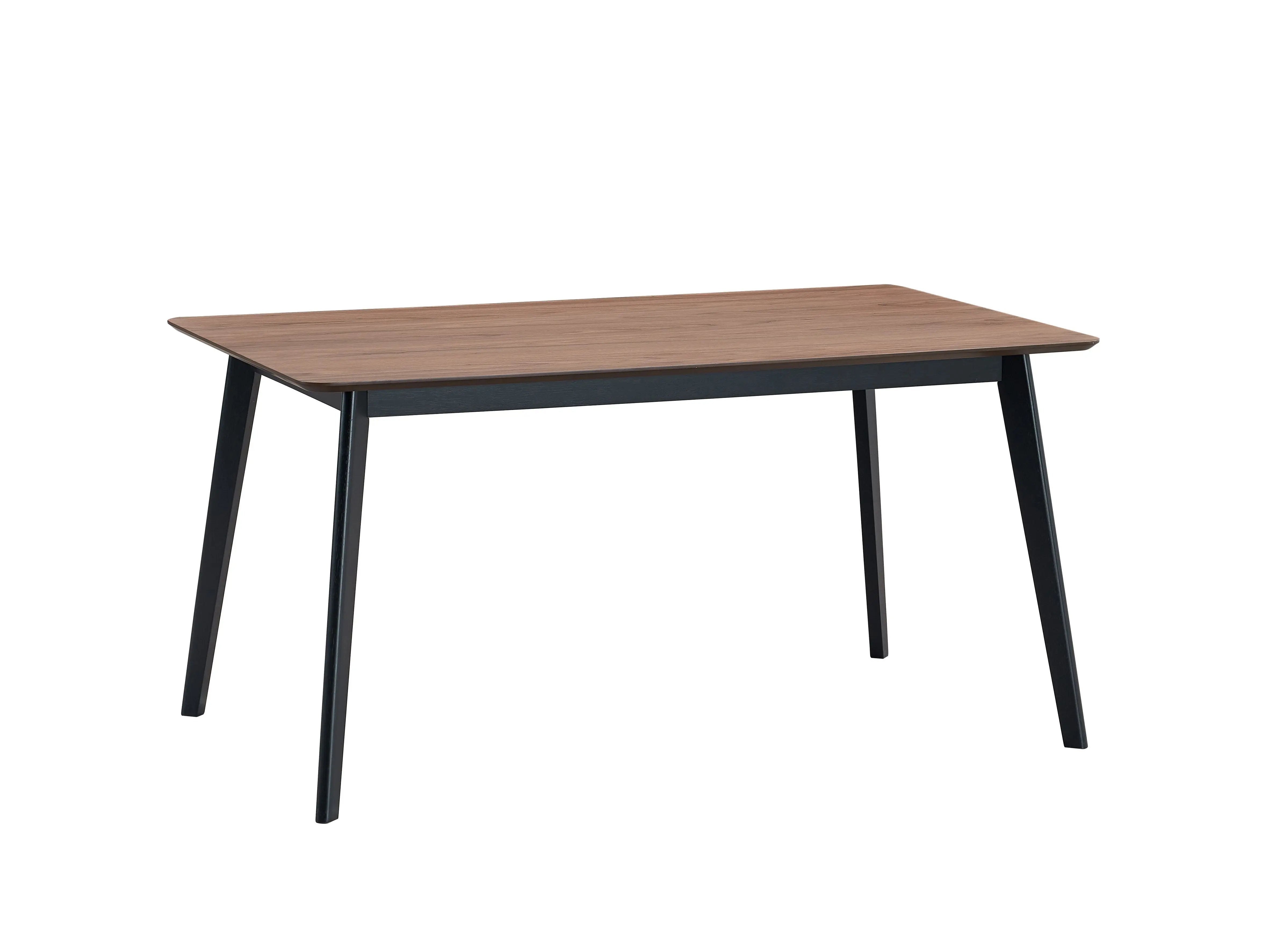59" Walnut and Black Wood Dining Table Homeroots Kitchen & Dining