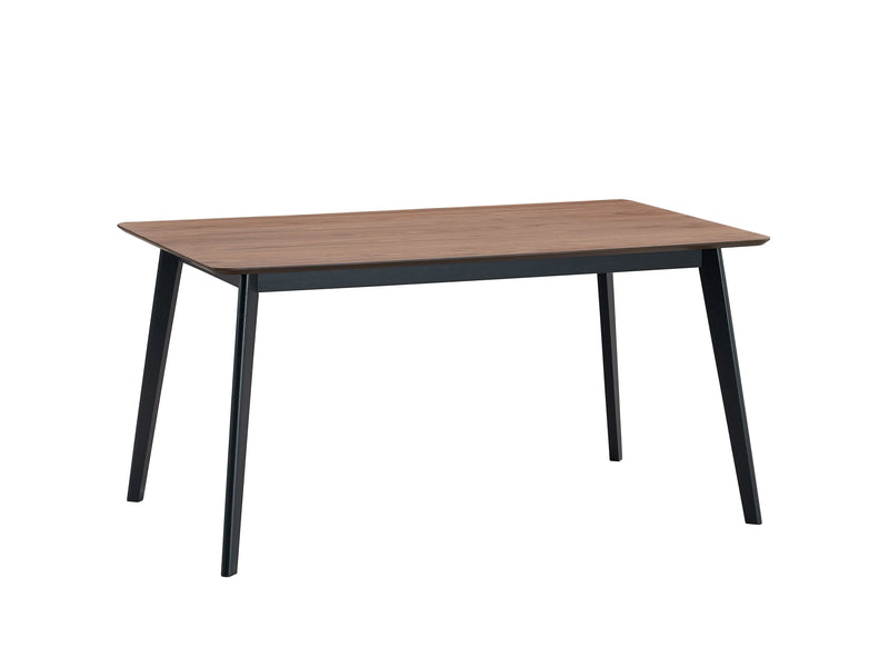 59" Walnut and Black Wood Dining Table Homeroots Kitchen & Dining