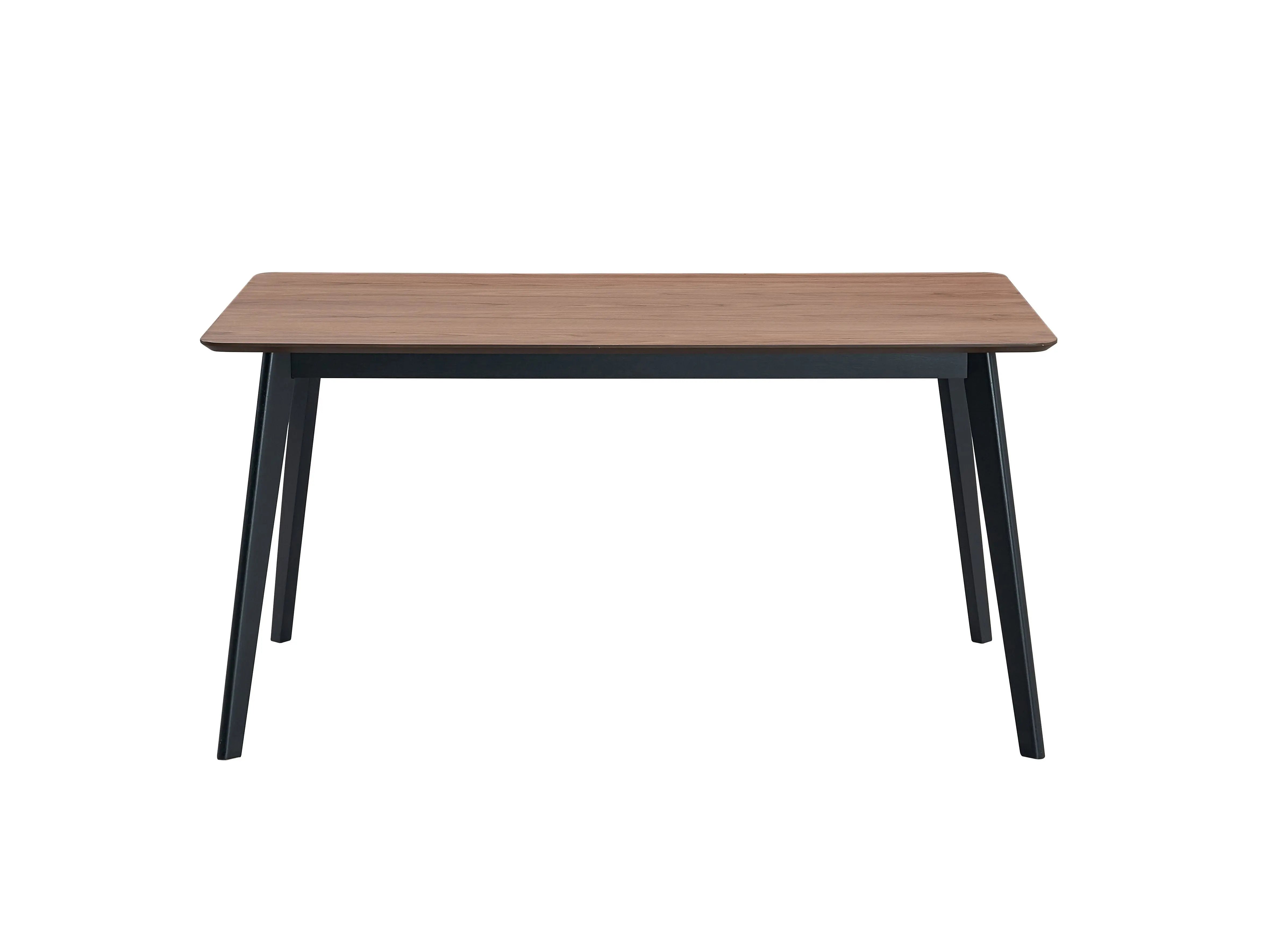 59" Walnut and Black Wood Dining Table Homeroots Kitchen & Dining