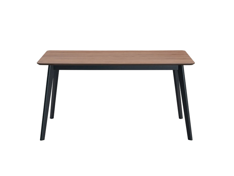 59" Walnut and Black Wood Dining Table Homeroots Kitchen & Dining