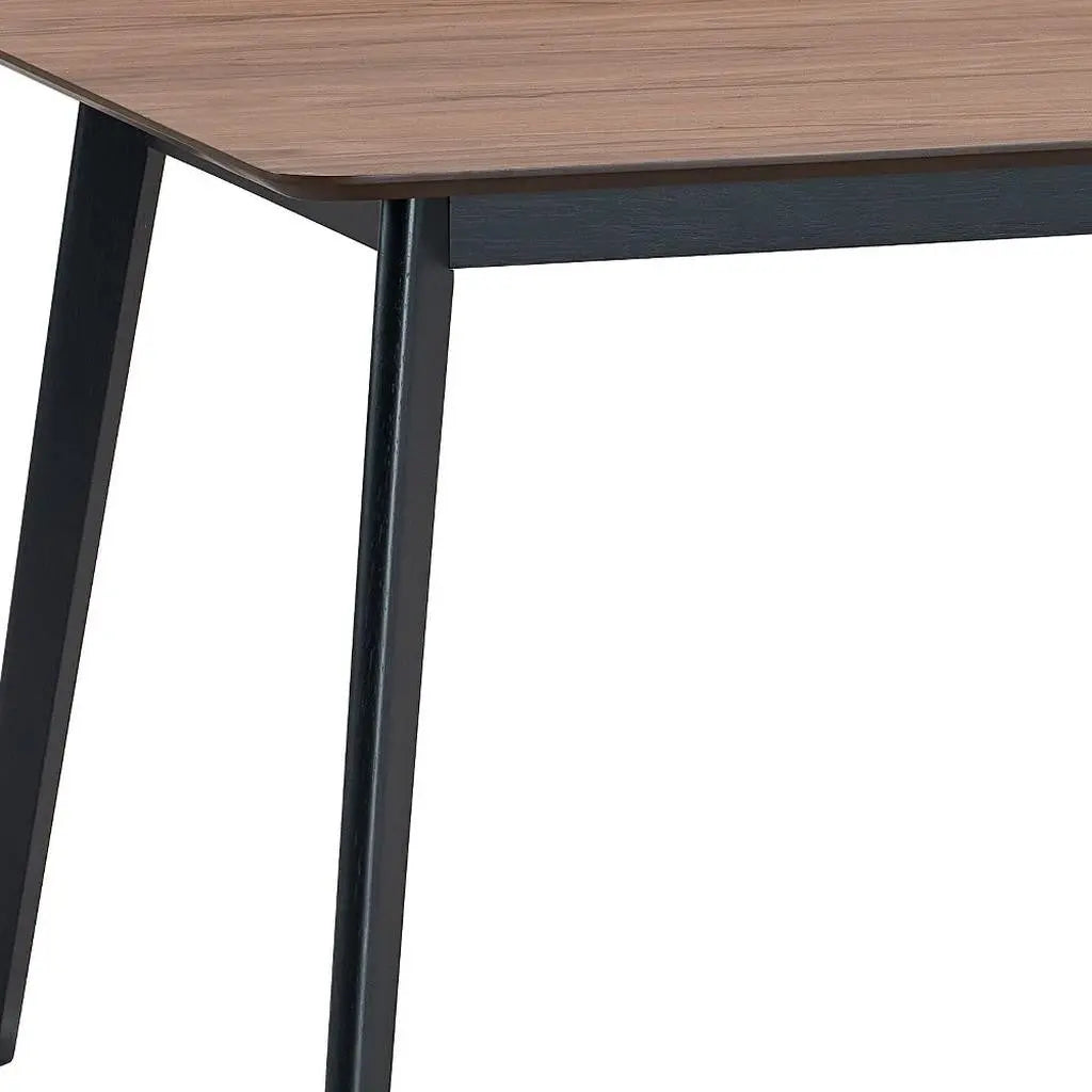 59" Walnut and Black Wood Dining Table Homeroots Kitchen & Dining