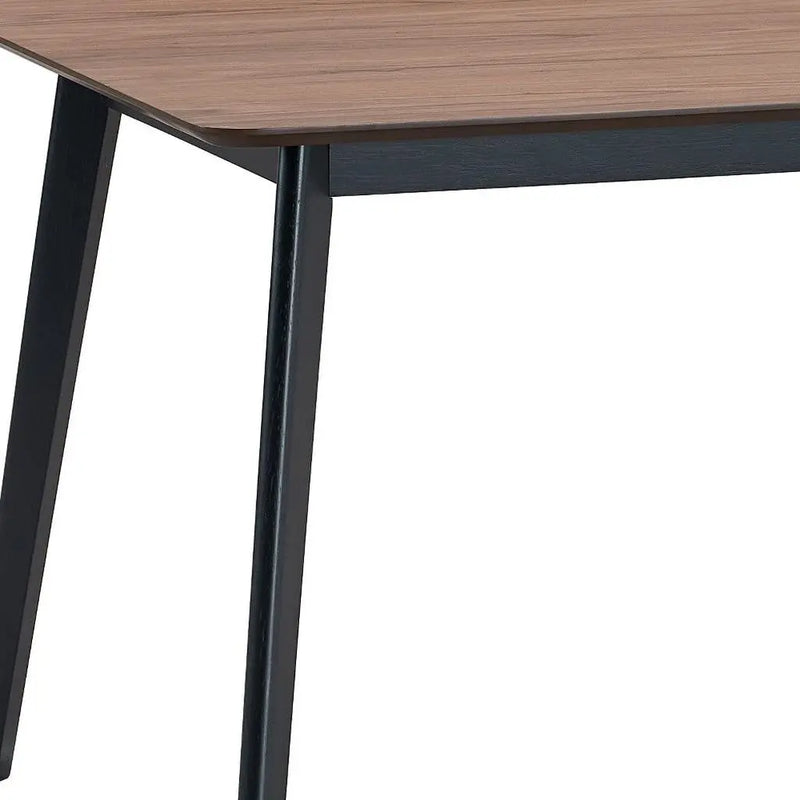 59" Walnut and Black Wood Dining Table Homeroots Kitchen & Dining