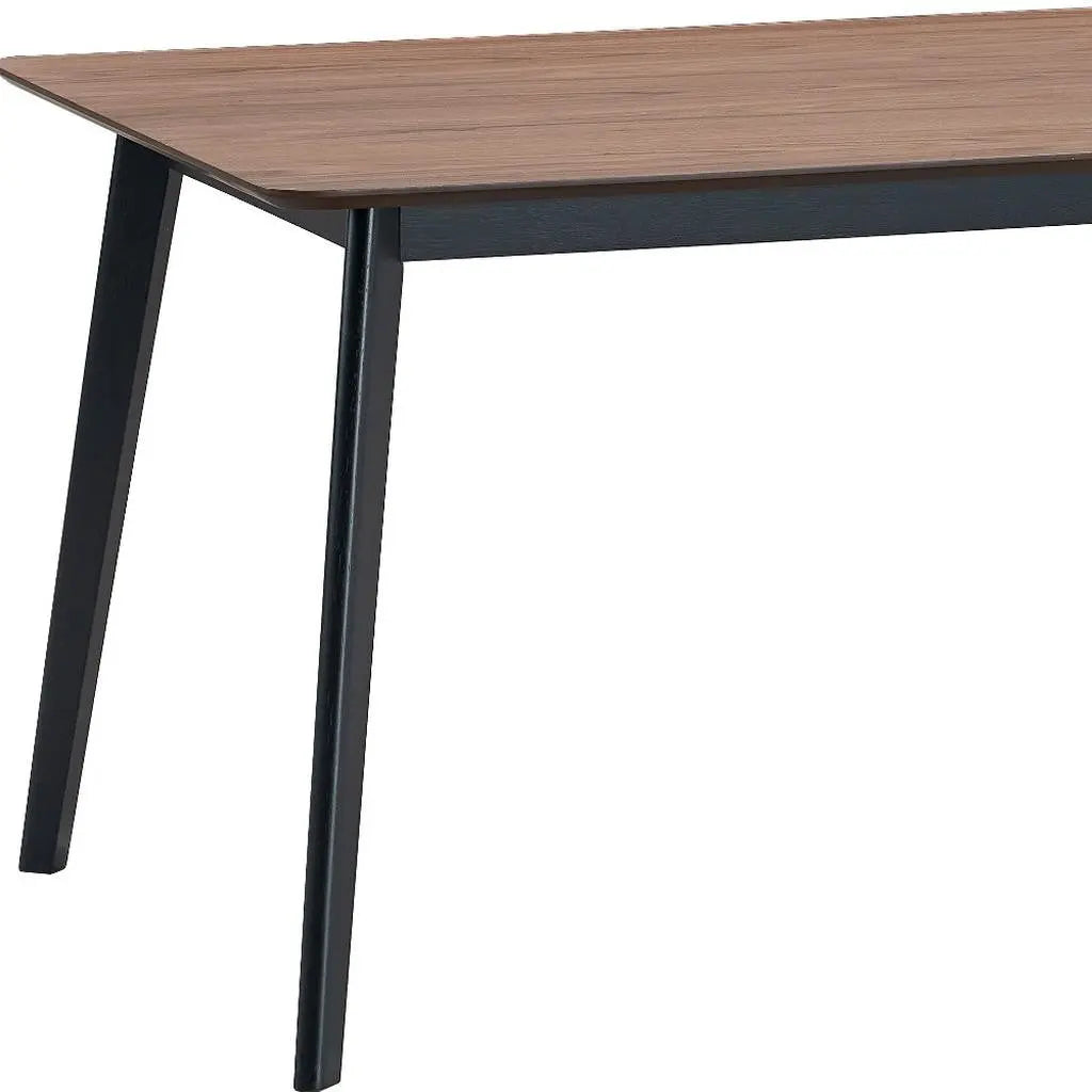 59" Walnut and Black Wood Dining Table Homeroots Kitchen & Dining