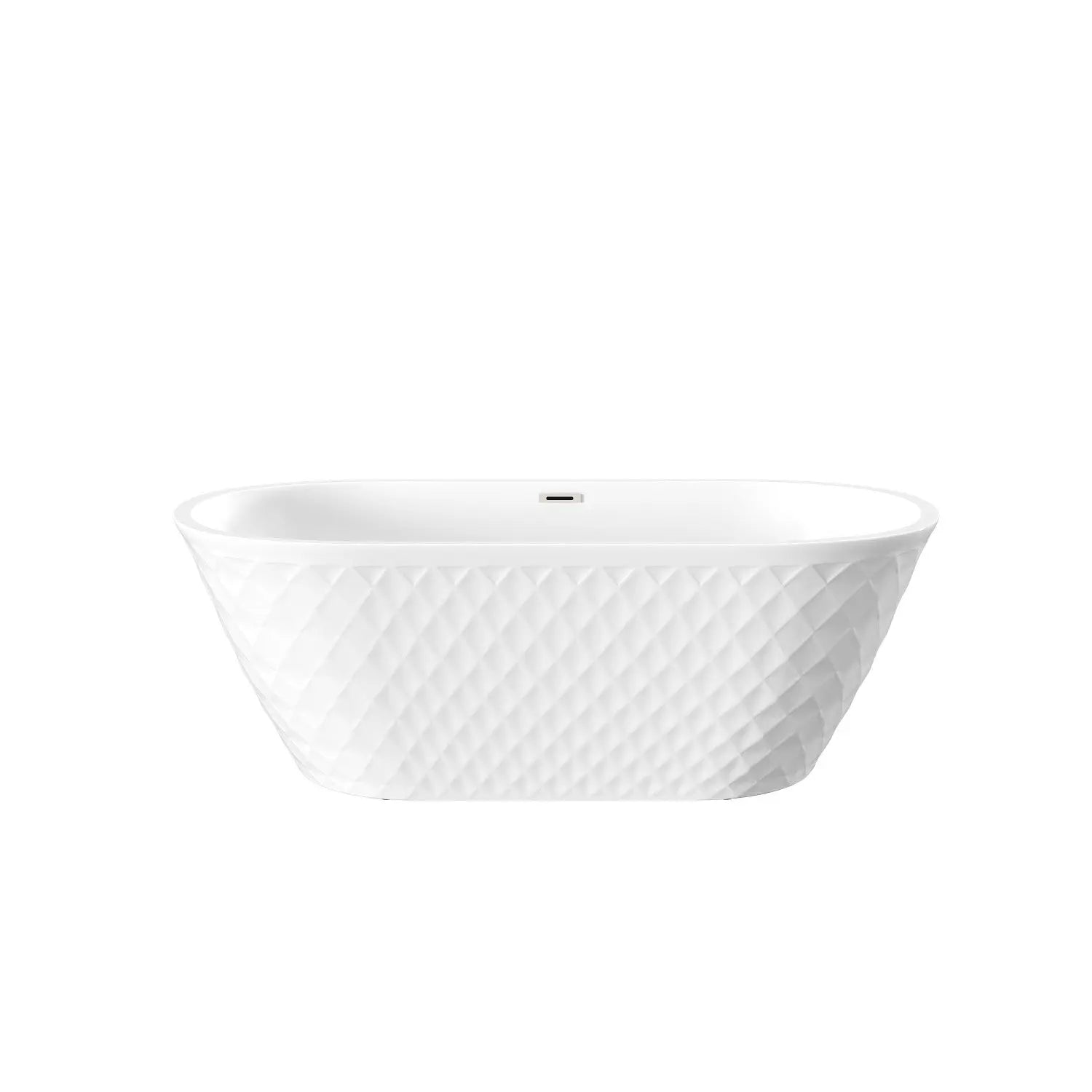 59" White Acrylic Oval Bath Tub Homeroots Bed & Bath