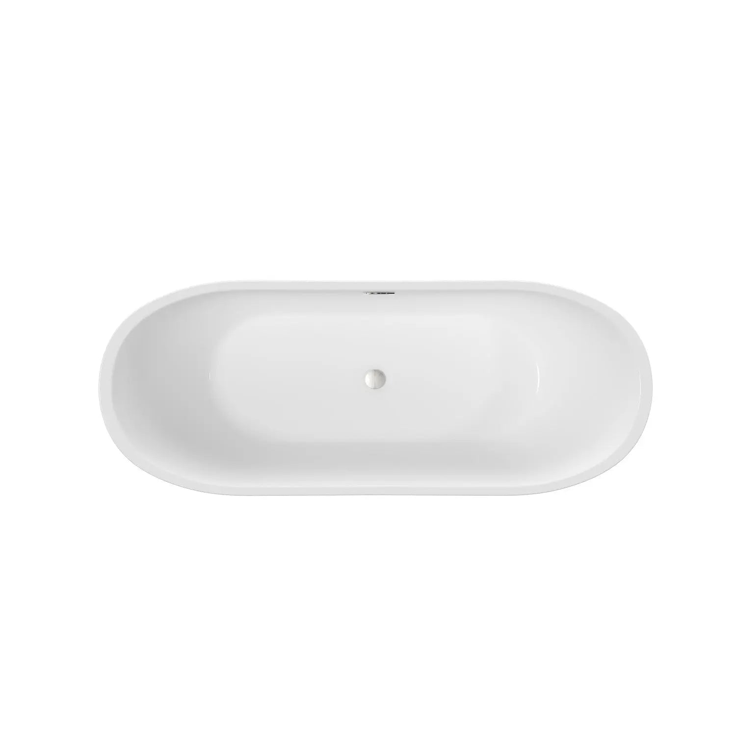 59" White Acrylic Oval Bath Tub Homeroots Bed & Bath