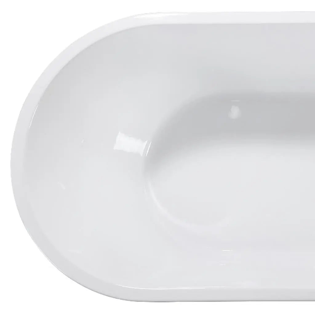 59" White Acrylic Oval Bath Tub Homeroots Bed & Bath