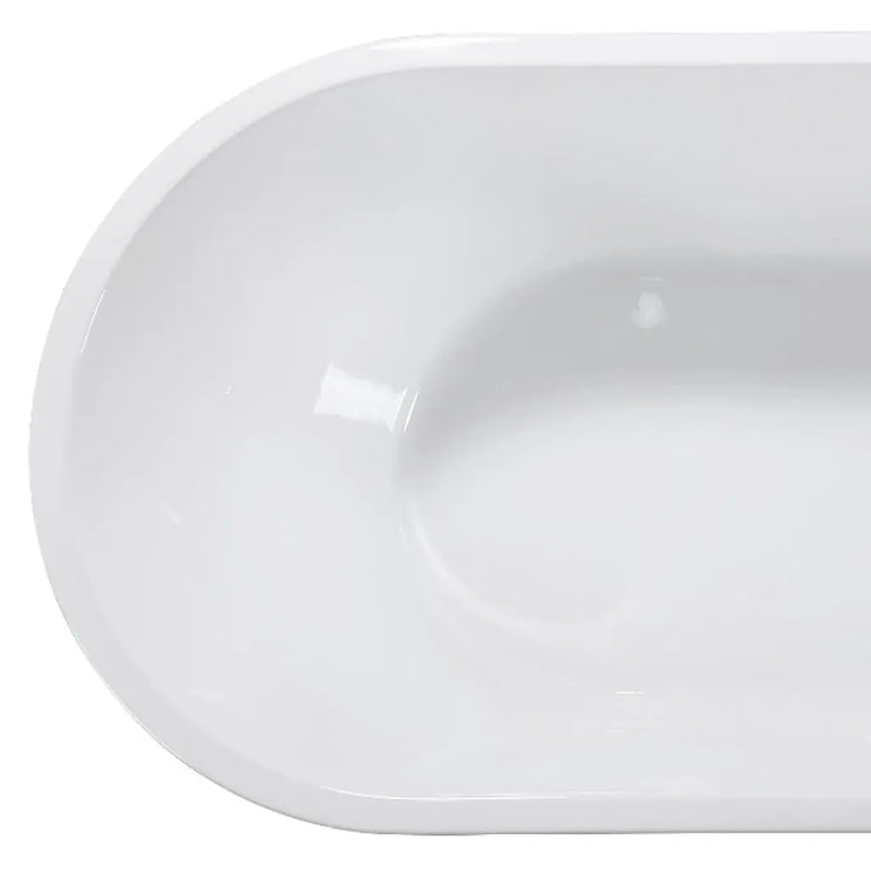 59" White Acrylic Oval Bath Tub Homeroots Bed & Bath