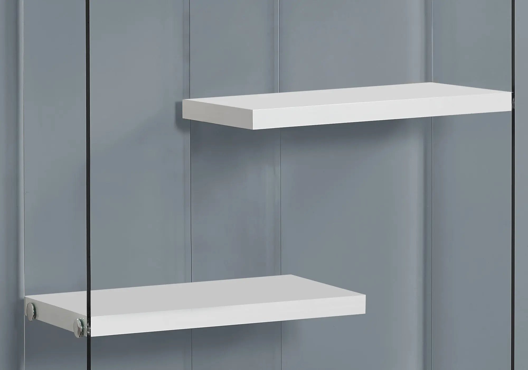 59" White And Clear Glass and Wood Four Tier Etagere Bookcase Homeroots Office