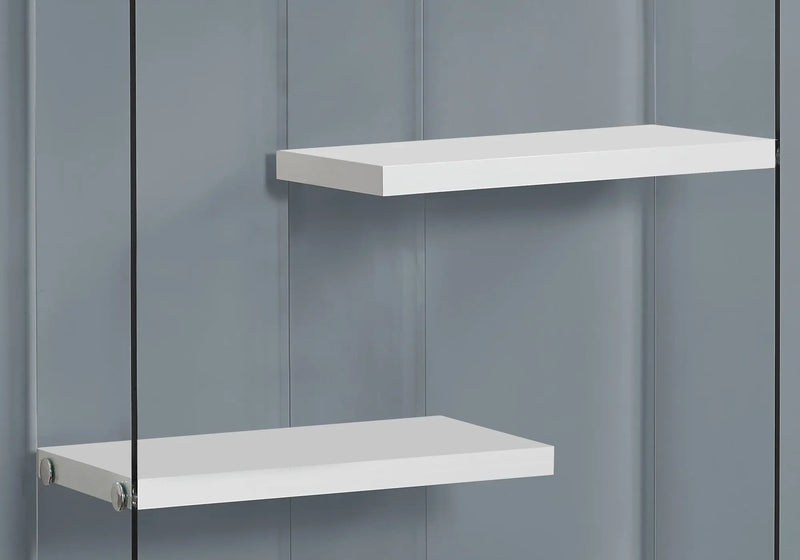 59" White And Clear Glass and Wood Four Tier Etagere Bookcase Homeroots Office