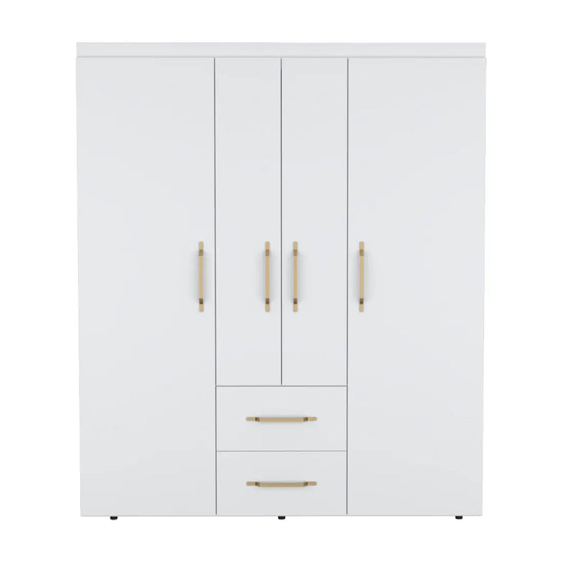 59" White Two Drawer Combo Dresser - GreatEagleInc