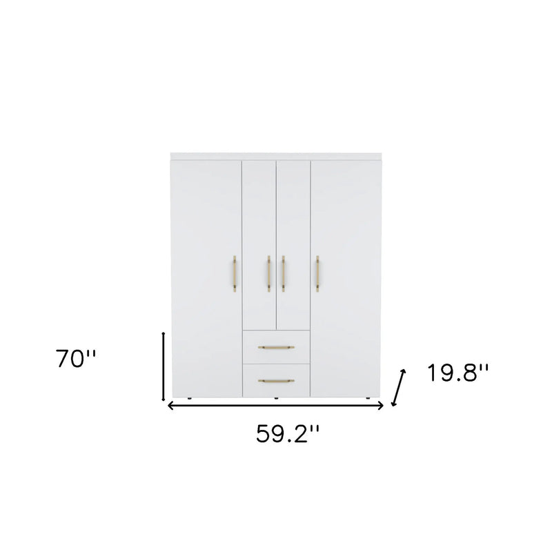 59" White Two Drawer Combo Dresser - GreatEagleInc