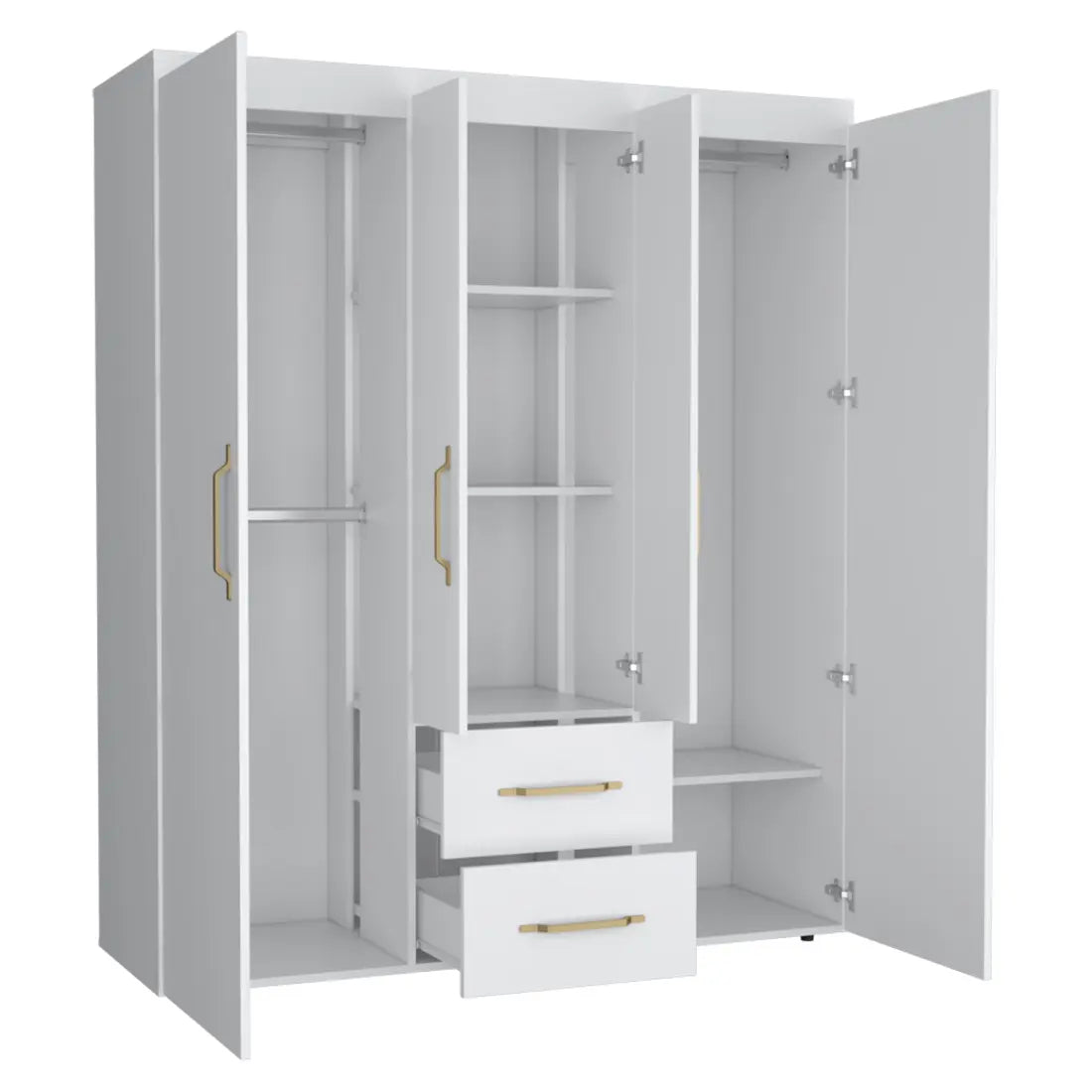 59" White Two Drawer Combo Dresser - GreatEagleInc