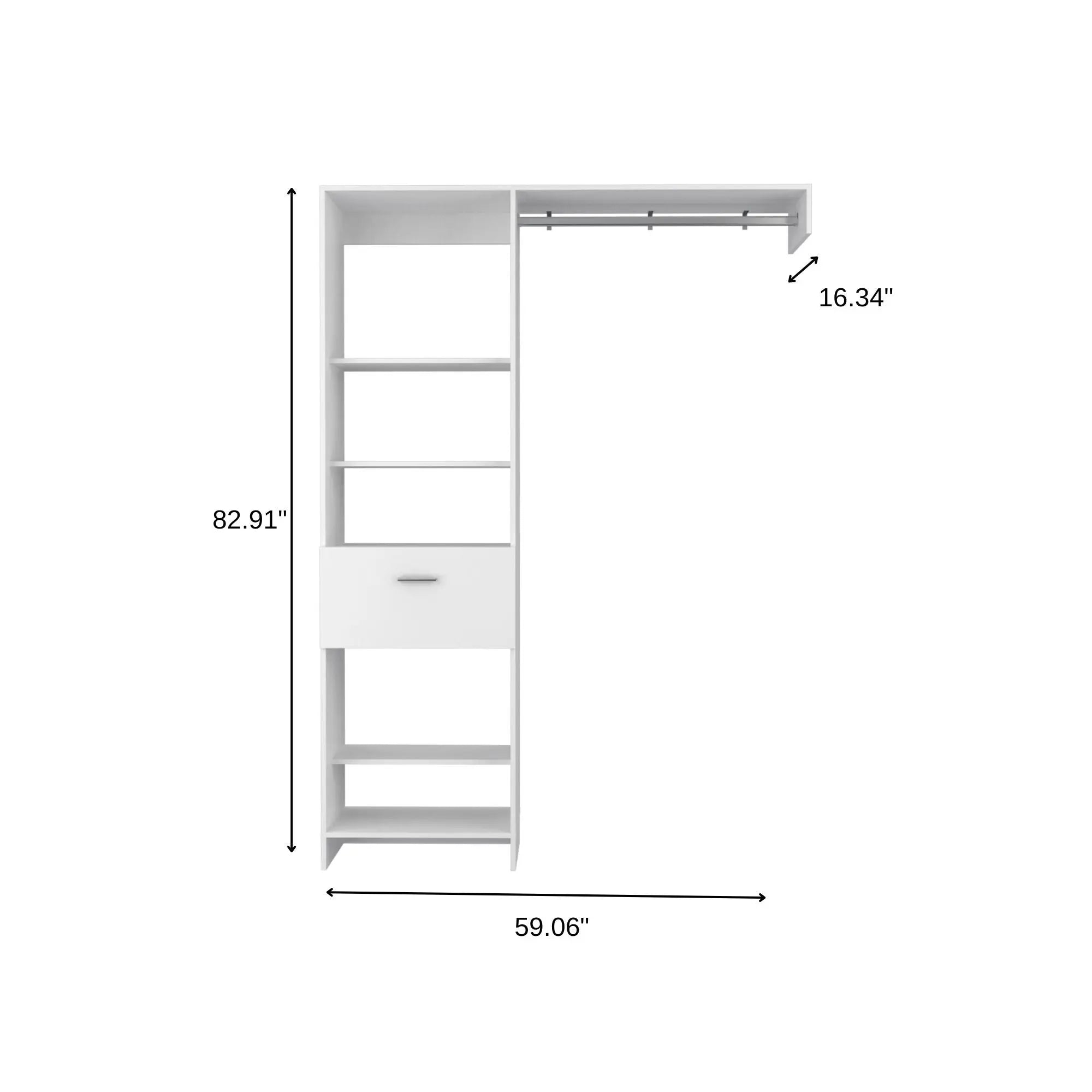 59" White Wood Triple Dresser Homeroots Bed & Bath