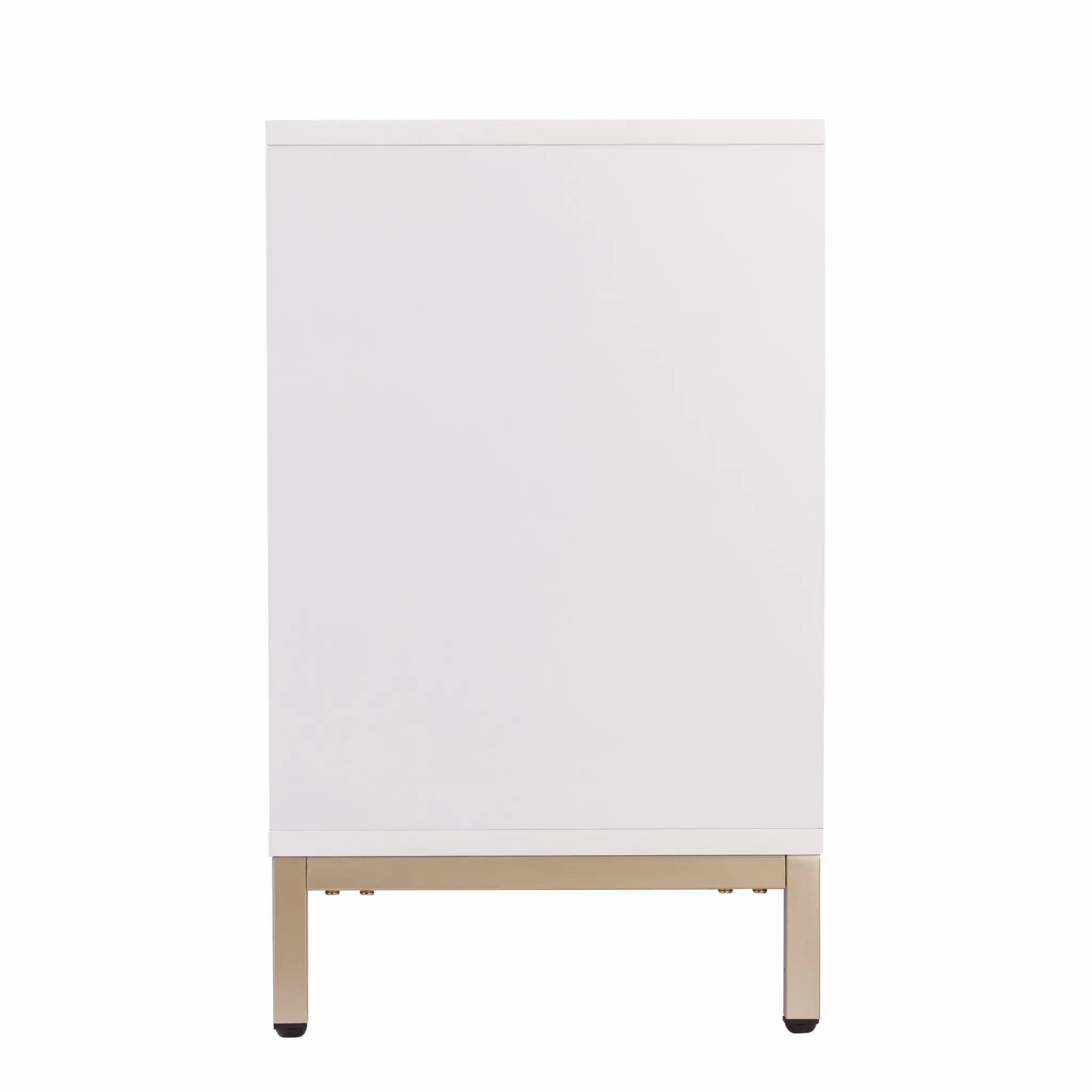 59" White and Gold Sideboard with Three Doors Homeroots Kitchen & Dining