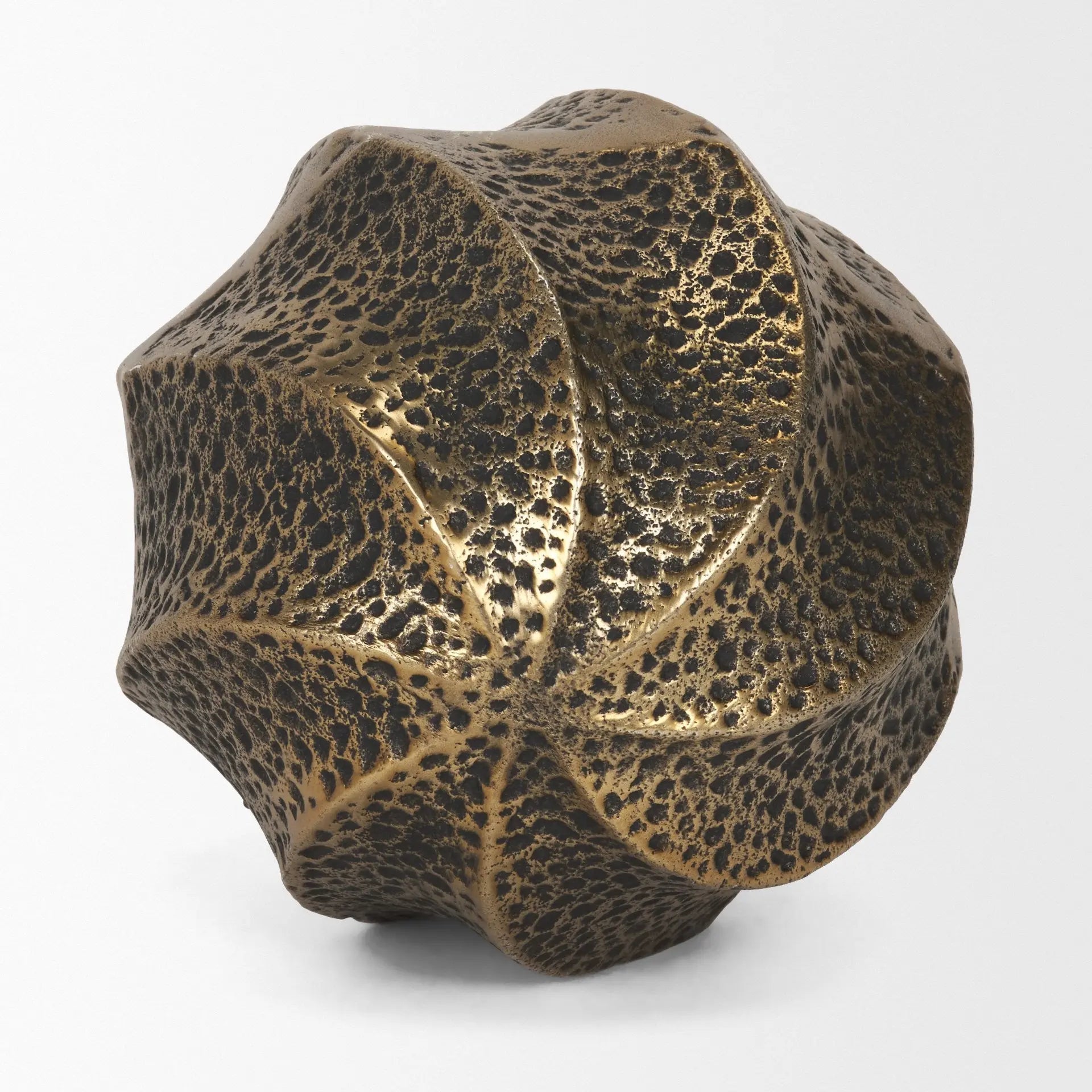 5" Antiqued Gold Metal Sphere Tabletop Sculpture Homeroots Home Decor