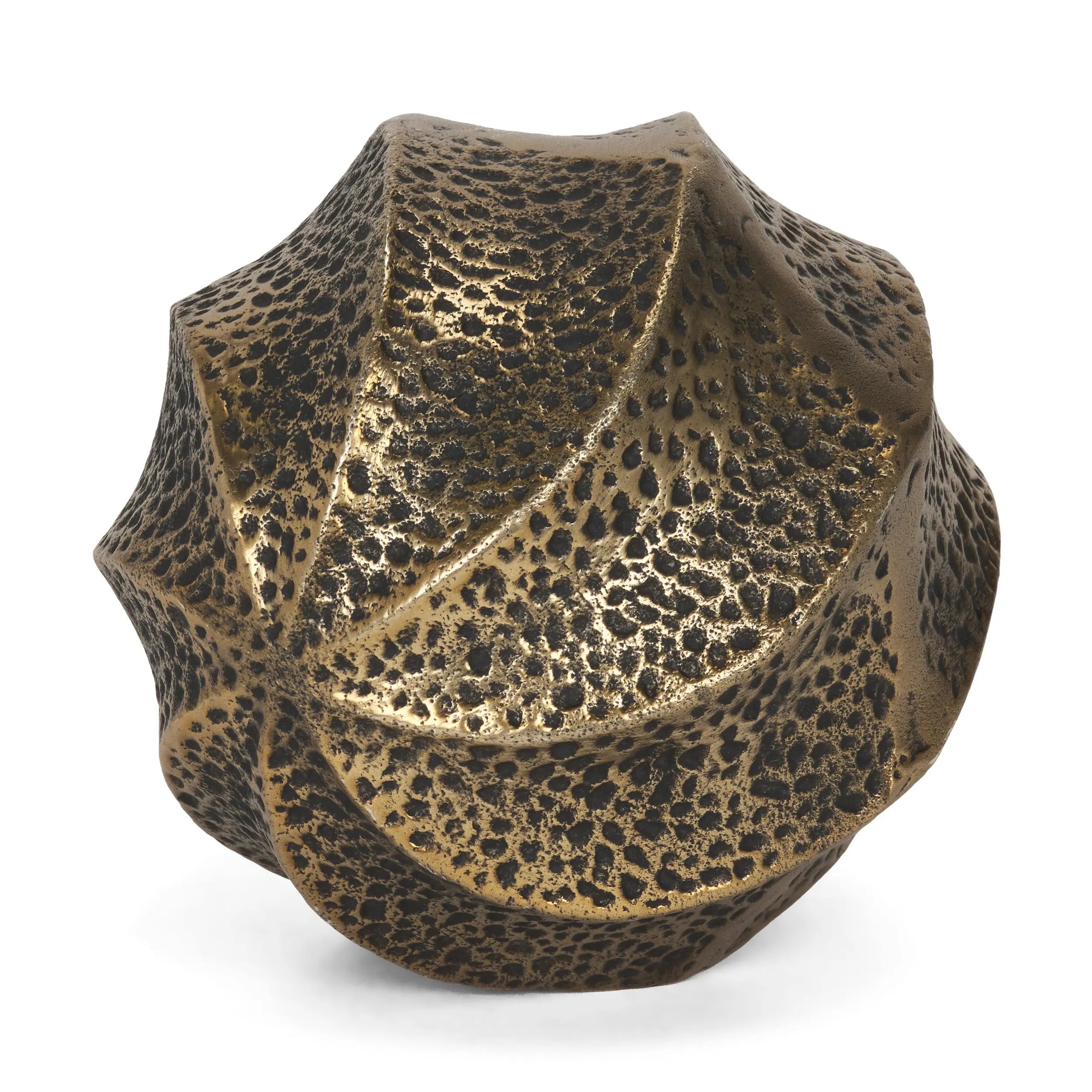 5" Antiqued Gold Metal Sphere Tabletop Sculpture Homeroots Home Decor