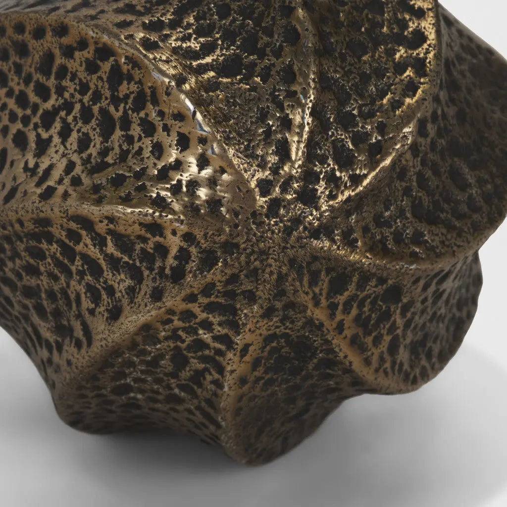 5" Antiqued Gold Metal Sphere Tabletop Sculpture Homeroots Home Decor