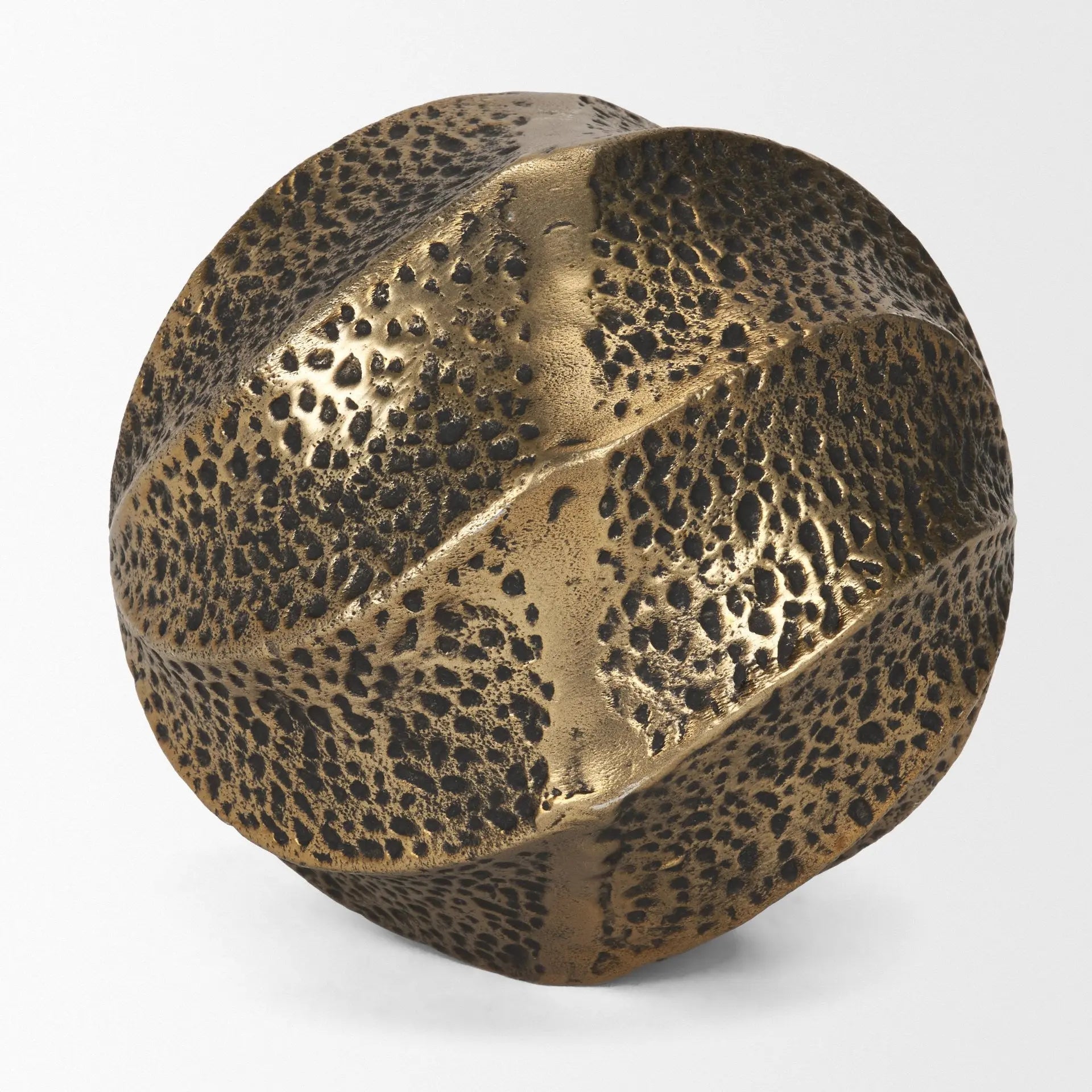 5" Antiqued Gold Metal Sphere Tabletop Sculpture Homeroots Home Decor