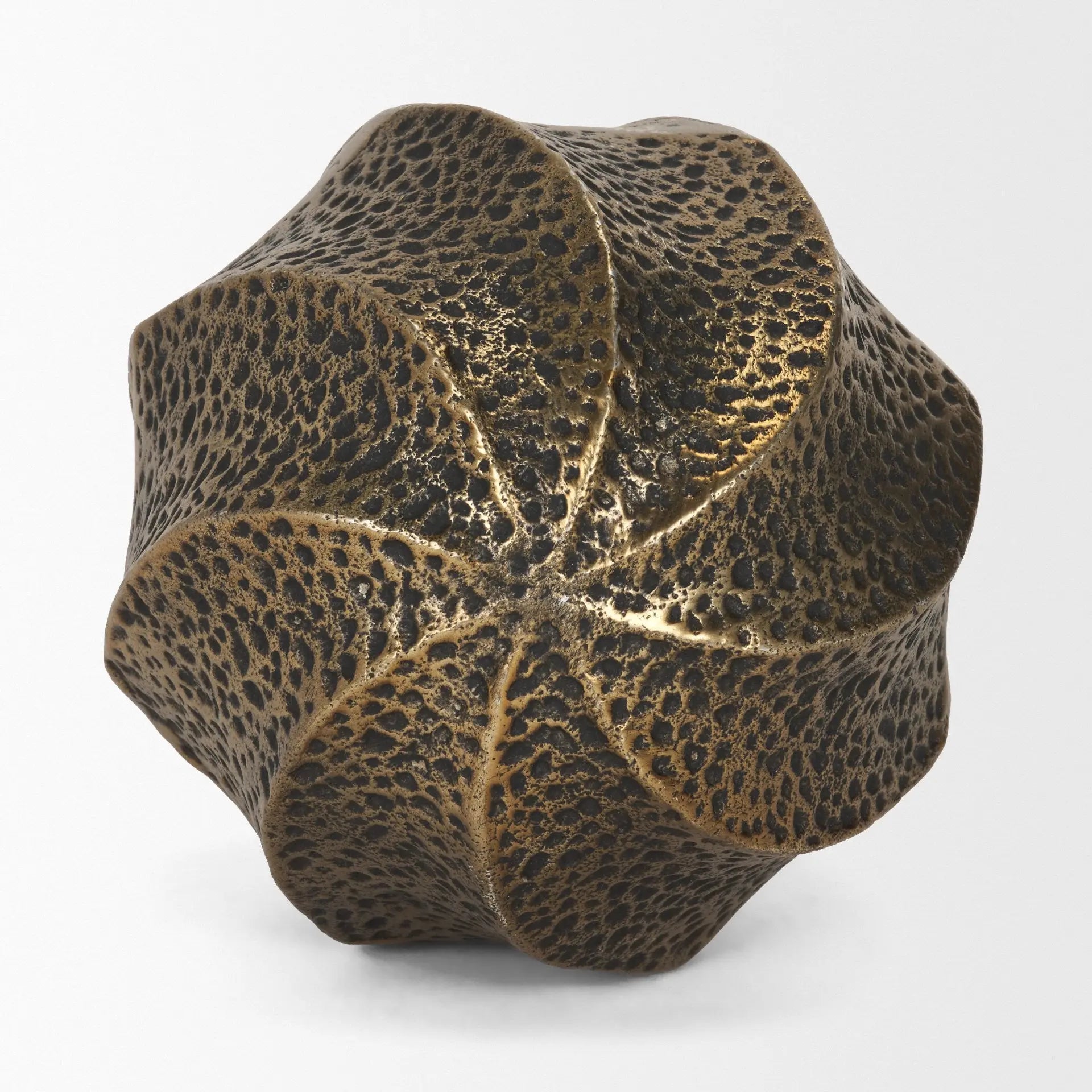 5" Antiqued Gold Metal Sphere Tabletop Sculpture Homeroots Home Decor