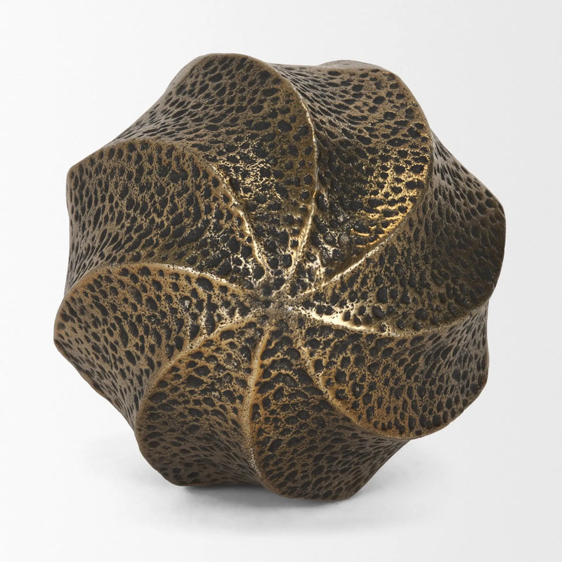 5" Antiqued Gold Metal Sphere Tabletop Sculpture Homeroots Home Decor