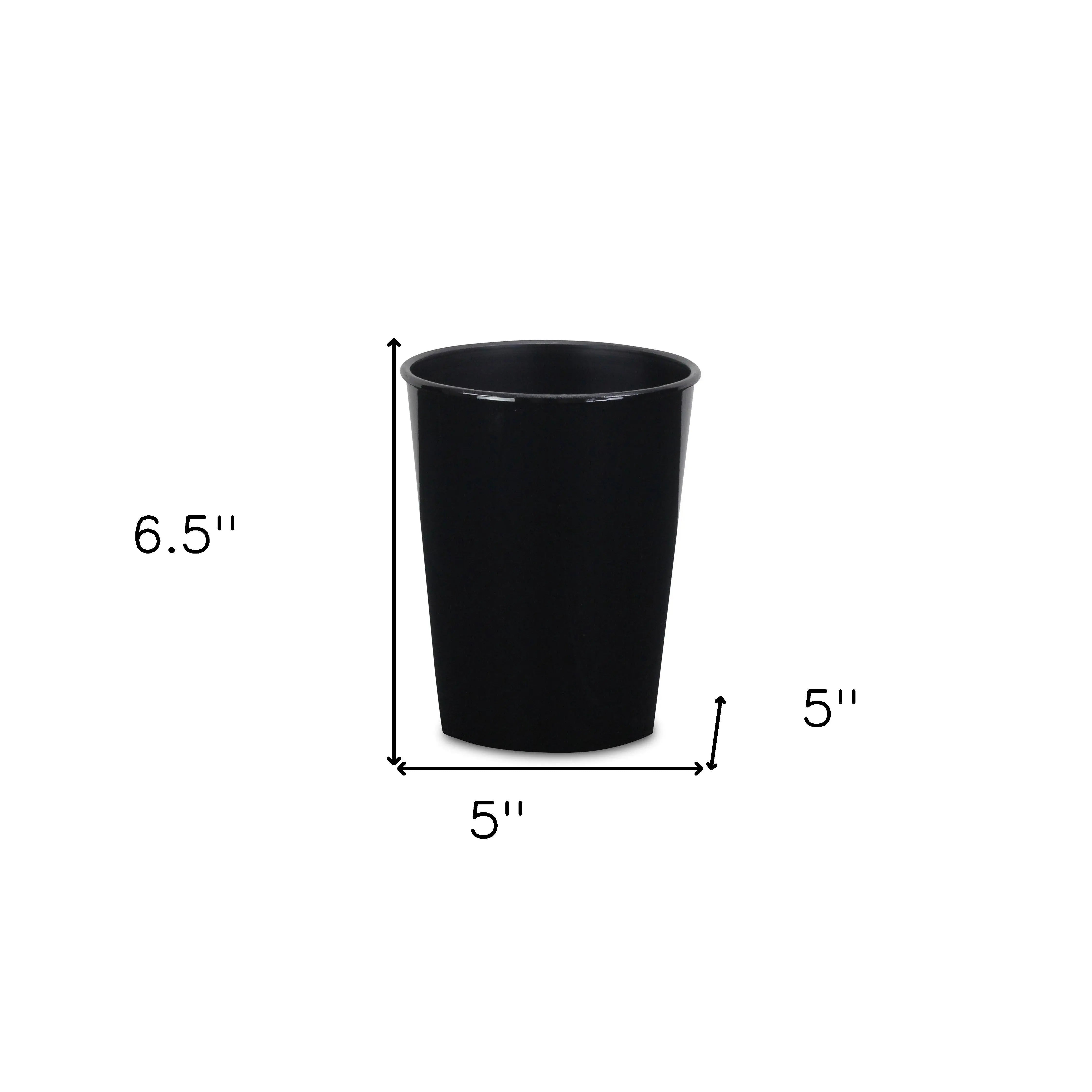 5" Black Recycled Plastic Indoor Outdoor Round Pot Planter Homeroots Outdoor