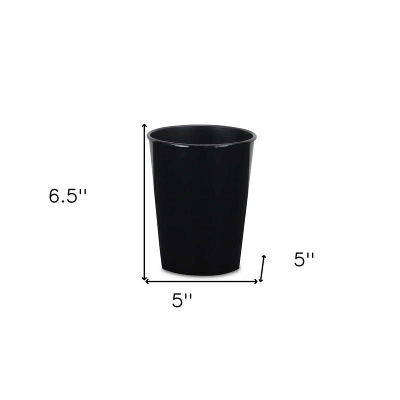 5" Black Recycled Plastic Indoor Outdoor Round Pot Planter Homeroots Outdoor