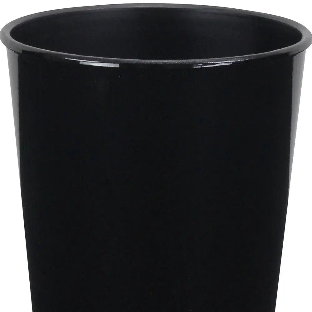 5" Black Recycled Plastic Indoor Outdoor Round Pot Planter Homeroots Outdoor