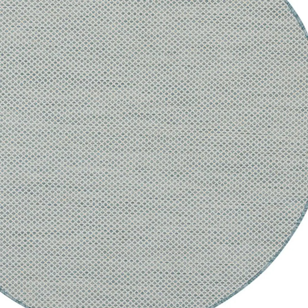 5' Blue Round Geometric Power Loom Area Rug Homeroots Outdoor