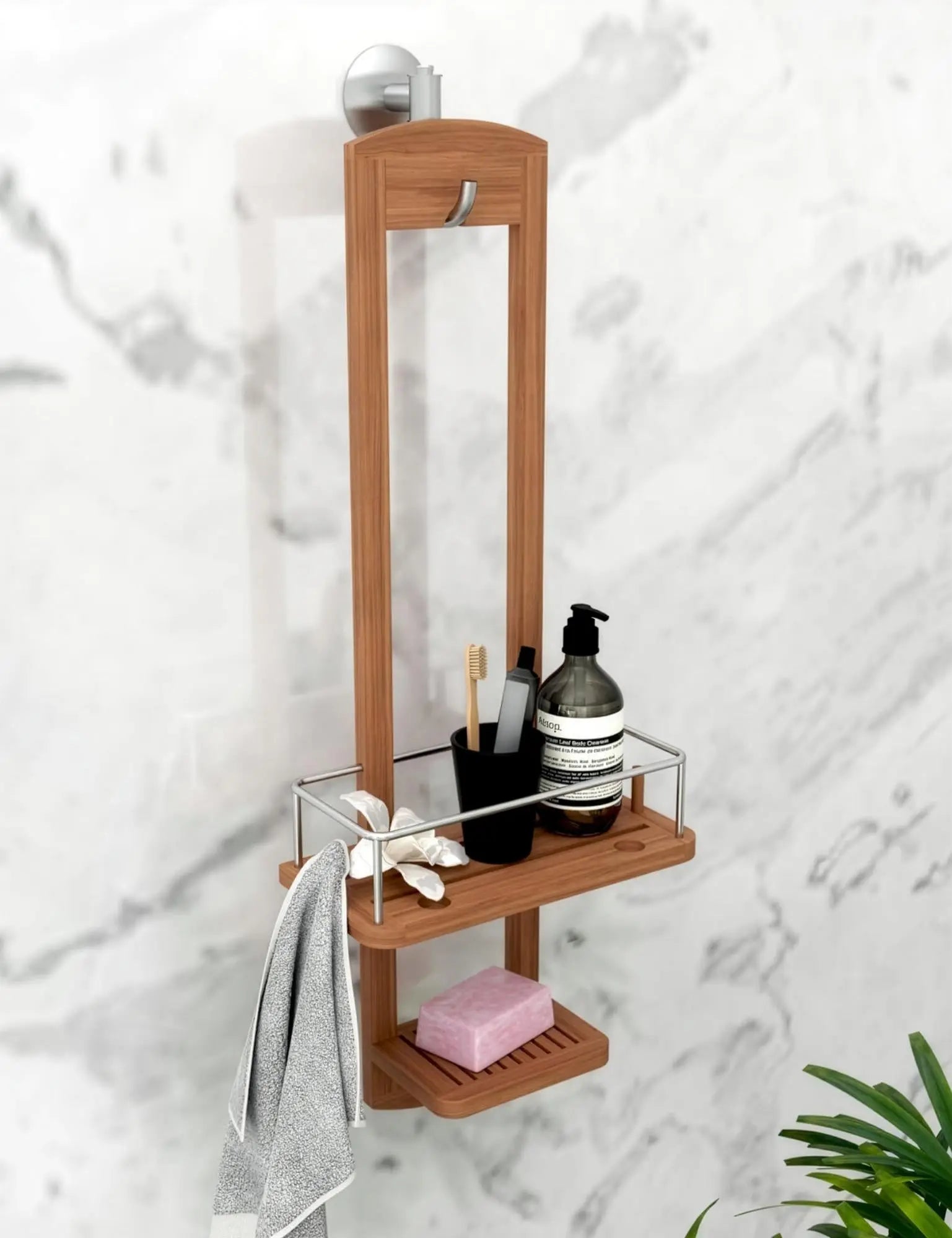 5" Brown Solid Wood Bathroom Storage Furniture Set Homeroots Organization