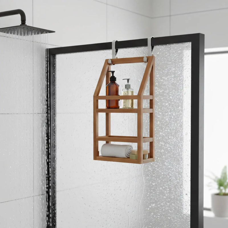 5" Brown Solid Wood Bathroom Storage Furniture Set Homeroots Organization